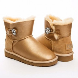 UGG MINI BAILEY BUTTON BLING SOFT GOLD
